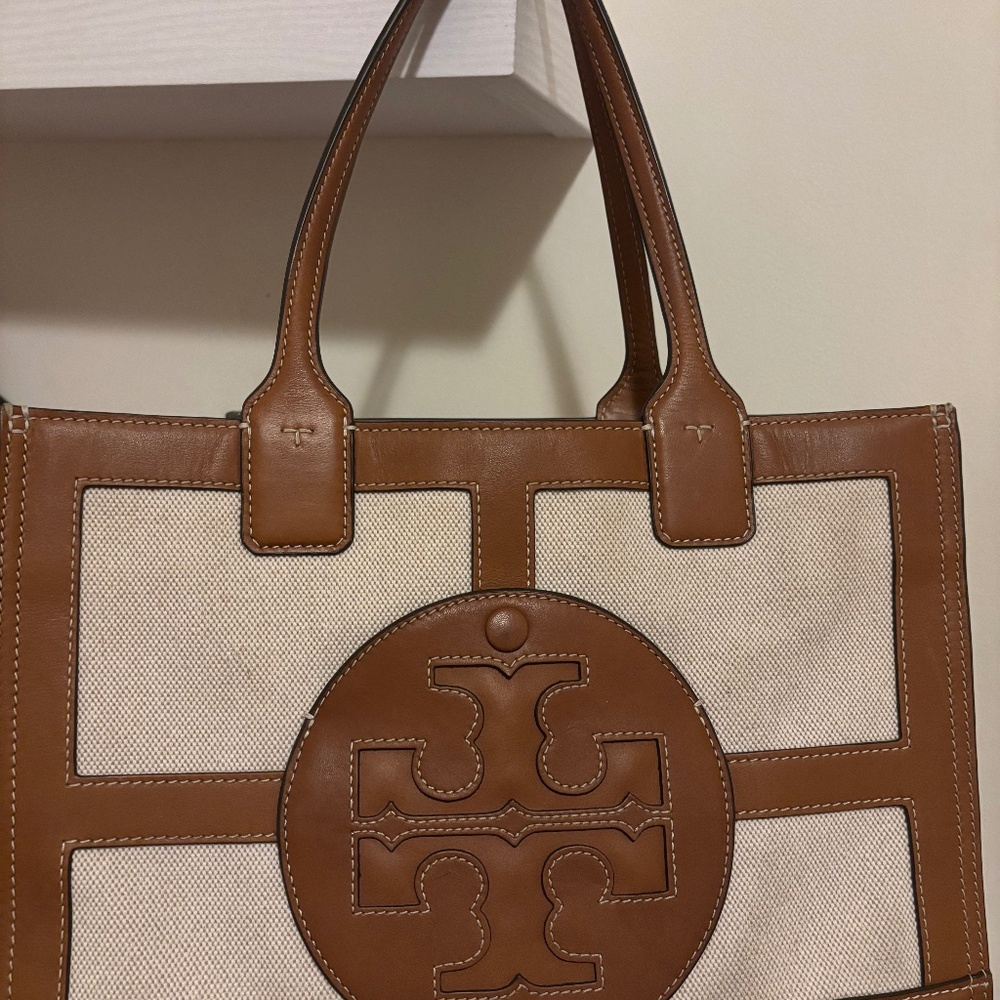 Tory Burch Canvas & Leather Tote